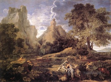  Life Obras - Paisaje con Polifemo, pintor clásico Nicolas Poussin.